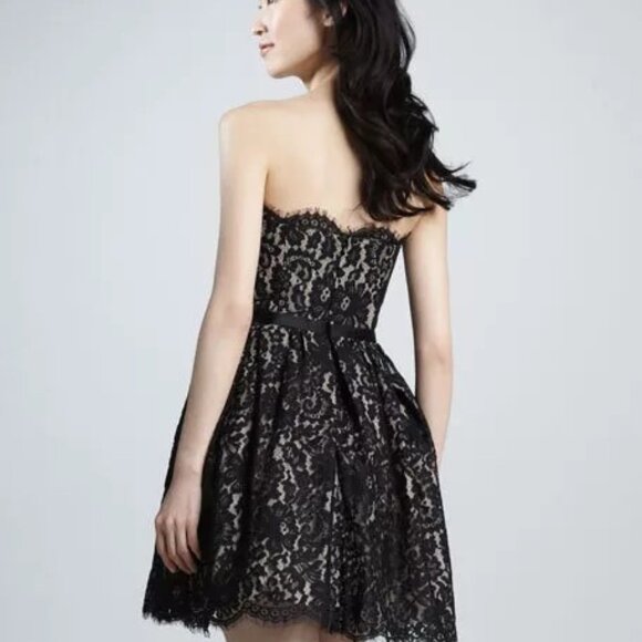 Neiman Marcus Target Robert Rodriguez Lace Strapless Party Cocktail Black Dress - Picture 2 of 7
